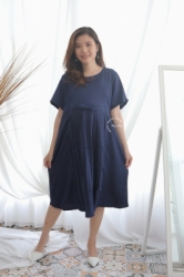 MAMAHAMIL Deborah Dress Baju Hamil Menyusui Modis Casual Plisket Cantik Pesta Katun   DRO 994 3  large